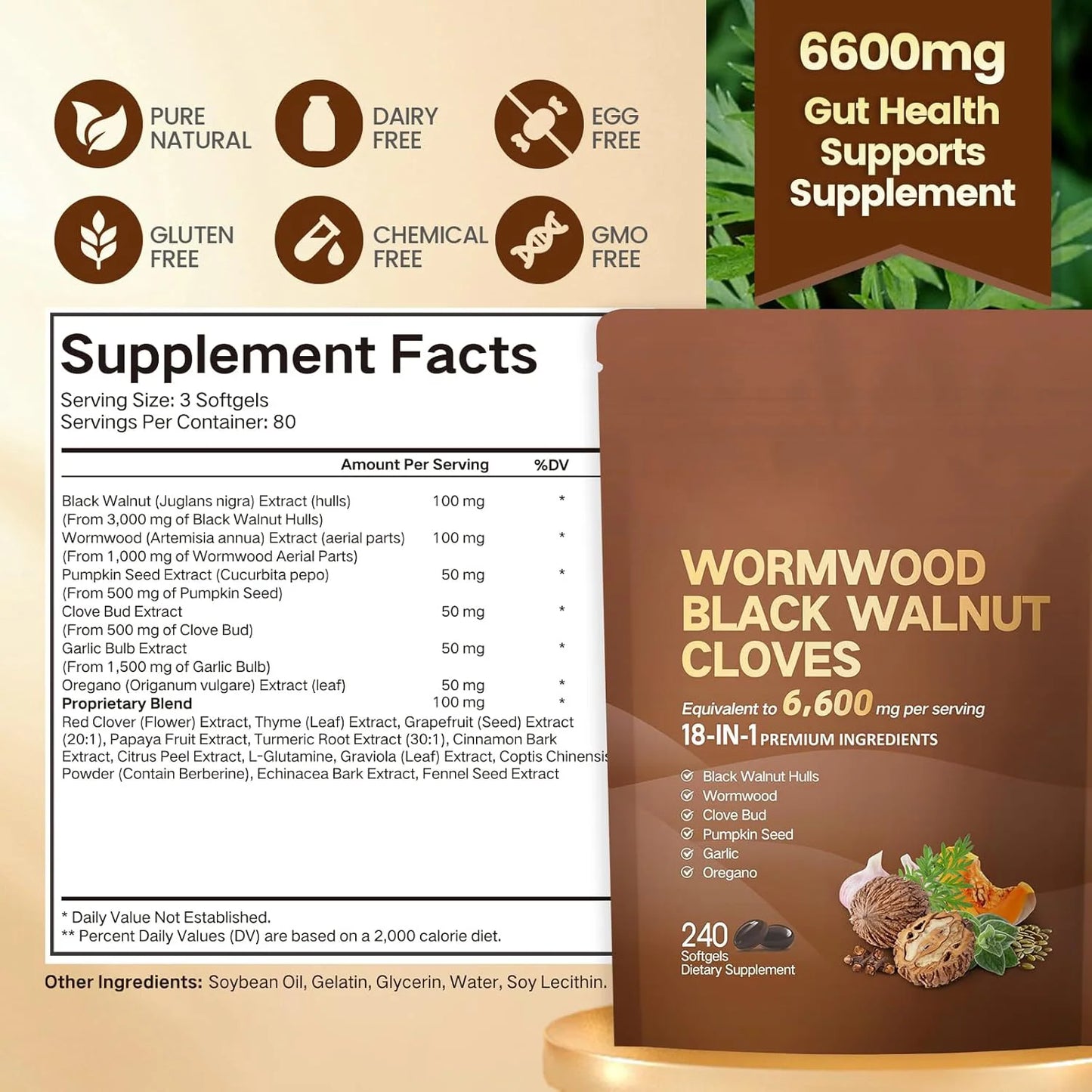 Wormwood, Black Walnut & Clove Softgels