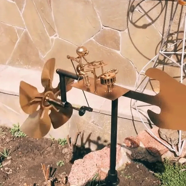 The Earth Essence Handmade Metal Rock Band Windmill
