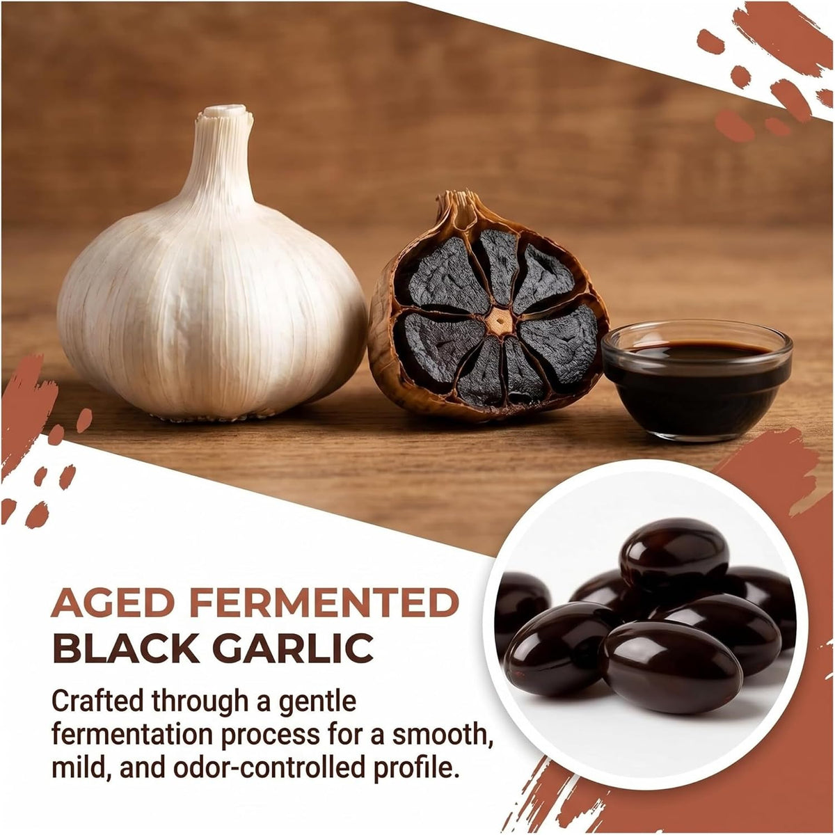 Fermented Black Garlic Extract – 300 Softgels