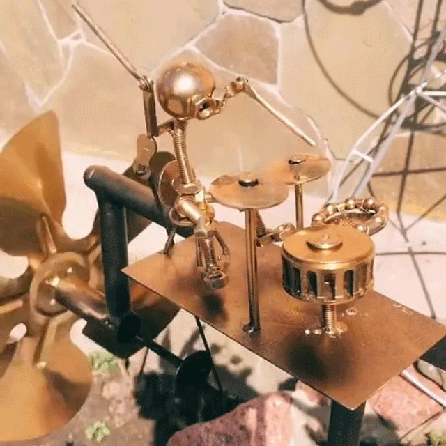 The Earth Essence Handmade Metal Rock Band Windmill