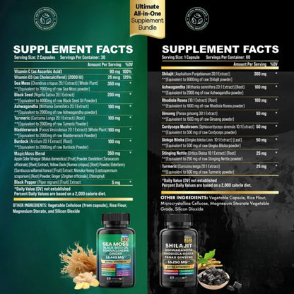 Energy Boost Bundle – Shilajit + Sea Moss Capsules